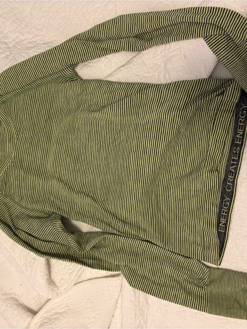 lululemon athletica Olive and Black Striped Long Sleeve Top